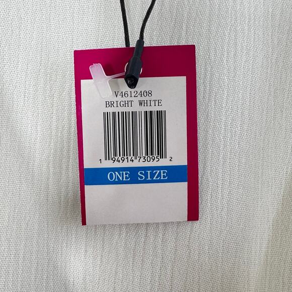 Vince Camuto Lace Inset Cinched Waist Topper Cardigan in Bright White - Picture 9 of 9